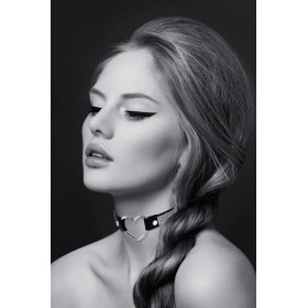 Collier ras de cou en strass et coeur