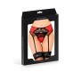 Porte-jarretelles dentelle et string Noir/Rouge