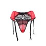Porte-jarretelles dentelle et string Noir/Rouge