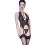Ensemble avec Guêpière, string et bas Couleur Noir