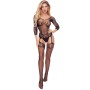 Combinaison body string e fine résille Couleur Noir