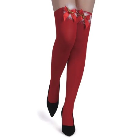 Bas opaque mère Noël Couleur Rouge