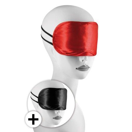 Lot de 2 masques occultants satin noir et rouge