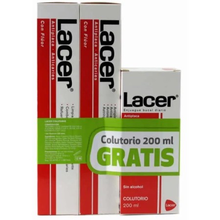 Lacer Duplo Antiplaque-Anticaries Toothpaste 125ml + Mouthwash 200ml