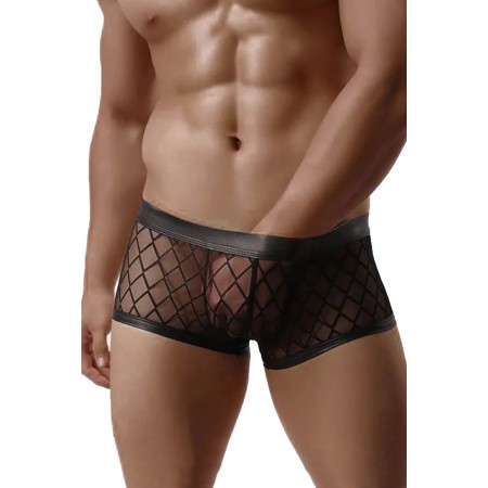Boxer transparent quadrillé